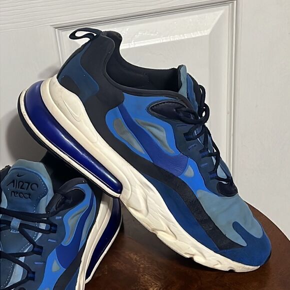 🔥🔥 NIKE AIR 270 REACT Running Training Shoes Blue - Men Sz 11 - Good Condition - Picture 3 of 12